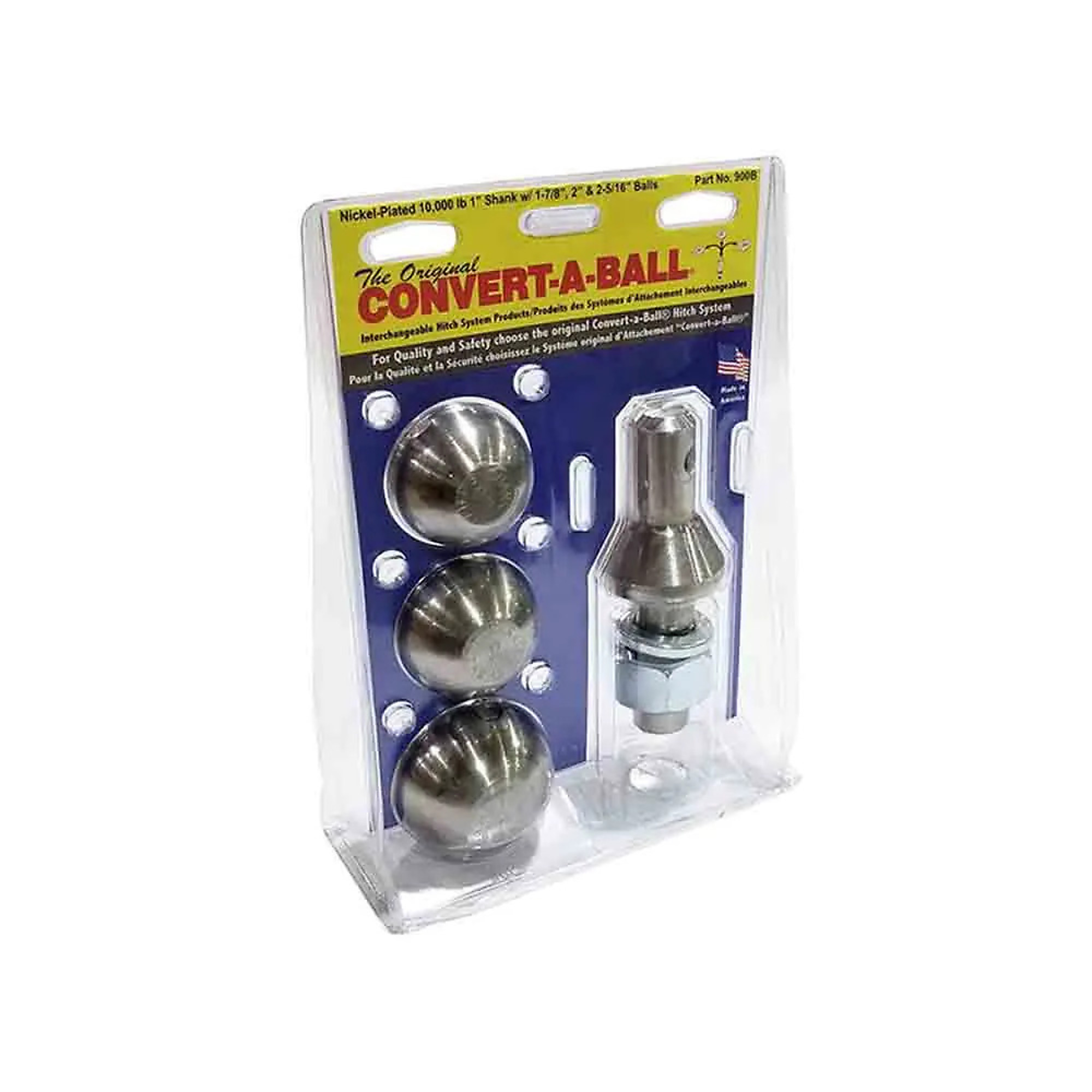 Convert-A-Ball 3-Ball Set — 1-7/8in., 2in., 2-5/16in. Balls, 1in. Nickel-Plated Shank, Model# 944-900P